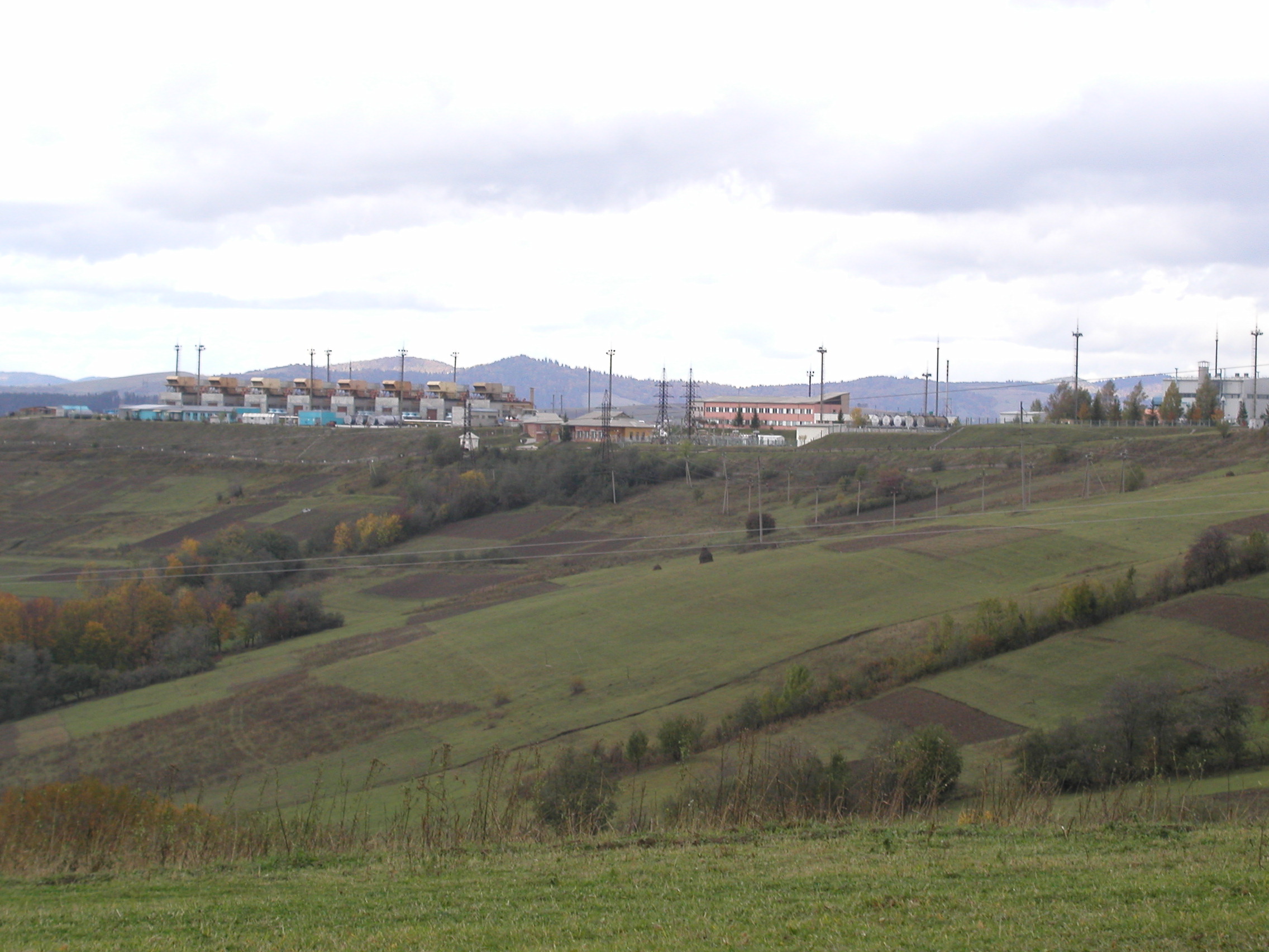Wide view of an industrial compressor facility